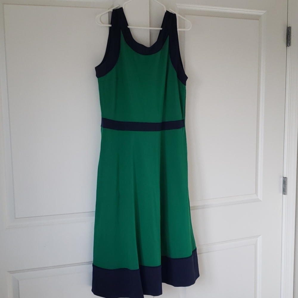 Green and navy cotton dress